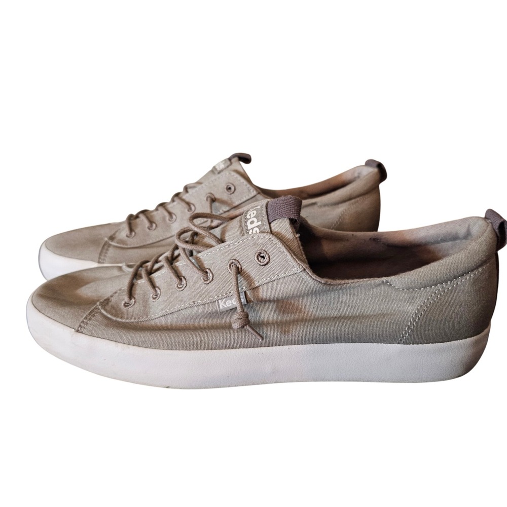 Keds Kickback Canvas Sneakers Womens Size 10 Olive Khaki Slip On Low Top Shoes